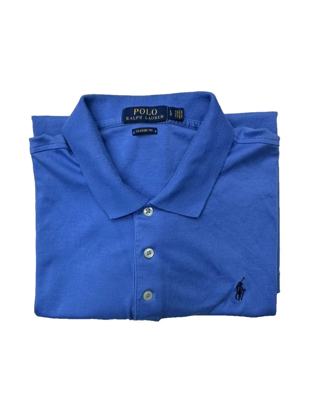 Polo Ralph Lauren Classic Fit Polo Shirt Mens Large Blue Short Sleeve Pony Logo